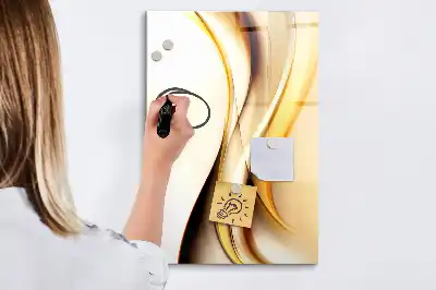 Magnetická kresliaca tabuľa so vzorom zlatej abstrakcie vĺn