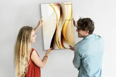 Magnetická kresliaca tabuľa so vzorom zlatej abstrakcie vĺn