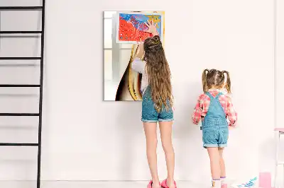 Magnetická kresliaca tabuľa so vzorom zlatej abstrakcie vĺn