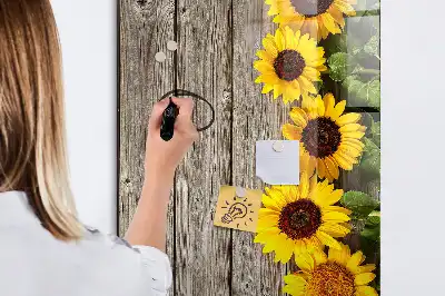 Magnetická kresliaca tabuľa slnečnice na dreve