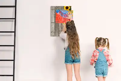 Magnetická kresliaca tabuľa slnečnice na dreve