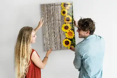 Magnetická kresliaca tabuľa slnečnice na dreve