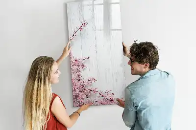 Magnetická kresliaca tabuľa s motívom kvety na dreve