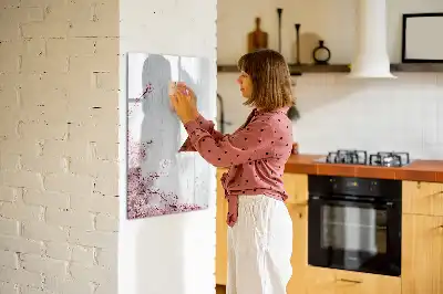 Magnetická kresliaca tabuľa s motívom kvety na dreve