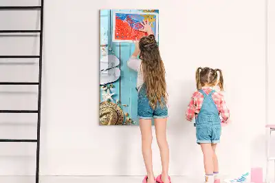 Magnetická kresliaca tabuľa v modrom vyhotovení