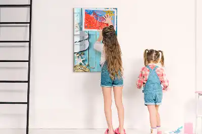Magnetická kresliaca tabuľa v modrom vyhotovení