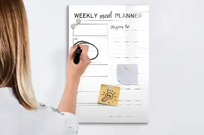 Magnetická kresliaca tabuľa týždenný plánovač jedál