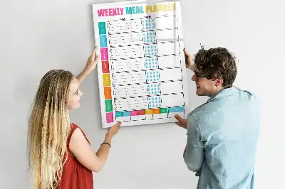 Magnetická kresliaca tabuľa týždenný plánovač jedál