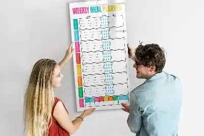 Magnetická kresliaca tabuľa týždenný plánovač jedál