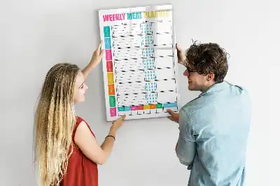 Magnetická kresliaca tabuľa týždenný plánovač jedál