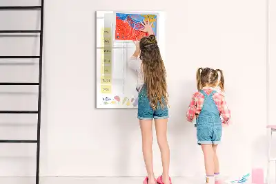 Magnetická kresliaca tabuľa týždenný plánovač jedál