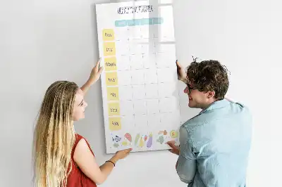 Magnetická kresliaca tabuľa týždenný plánovač jedál