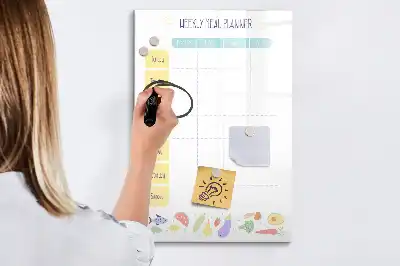 Magnetická kresliaca tabuľa týždenný plánovač jedál