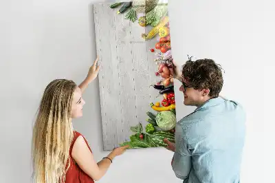 Magnetická kresliaca tabuľa so zeleninou z dreva