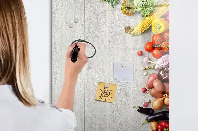Magnetická kresliaca tabuľa so zeleninou z dreva