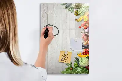 Magnetická kresliaca tabuľa so zeleninou z dreva