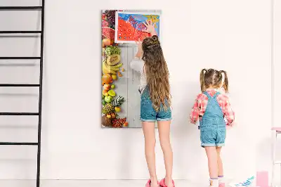 Magnetická tabuľa na kreslenie zelenina na dreve
