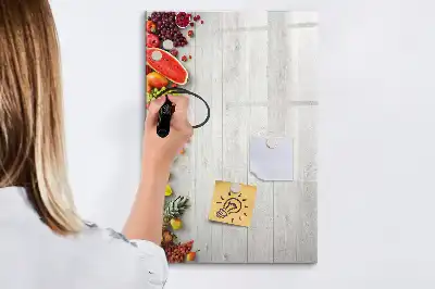 Magnetická tabuľa na kreslenie zelenina na dreve