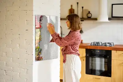 Magnetická tabuľa na kreslenie zelenina na dreve