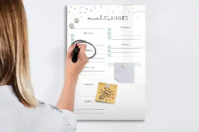 Magnetická kresliaca tabuľa plánovač jedál