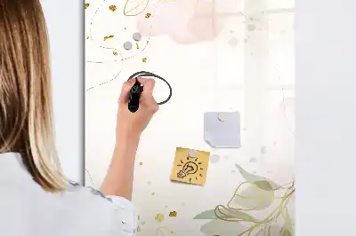 Magnetická kresliaca tabuľa zlatá zeleninová abstrakcia