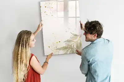 Magnetická kresliaca tabuľa zlatá zeleninová abstrakcia
