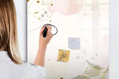 Magnetická kresliaca tabuľa zlatá zeleninová abstrakcia