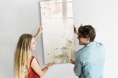 Magnetická kresliaca tabuľa zlatá zeleninová abstrakcia