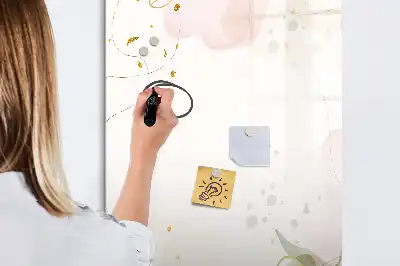 Magnetická kresliaca tabuľa zlatá zeleninová abstrakcia