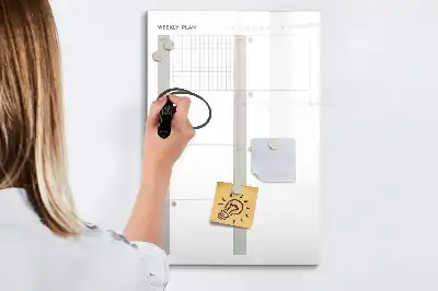 Magnetická kresliaca tabuľa týždenný plánovač