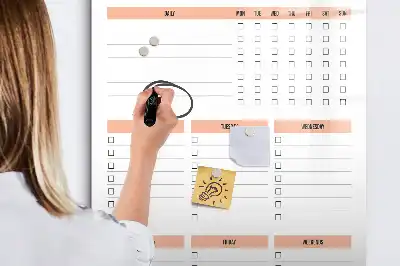 Magnetická kresliaca tabuľa zoznam na upratovanie