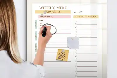 Magnetická tabuľa na kreslenie týždenný plán jedál