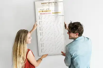 Magnetická tabuľa na kreslenie týždenný plán jedál