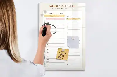 Magnetická tabuľa na kreslenie týždenný plán jedál