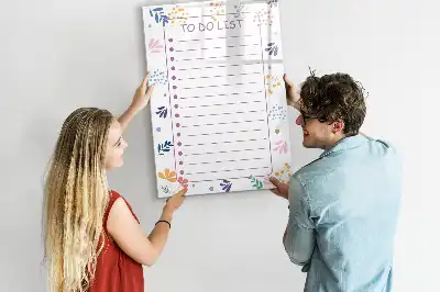Magnetická kresliaca tabuľa so zoznamom úloh