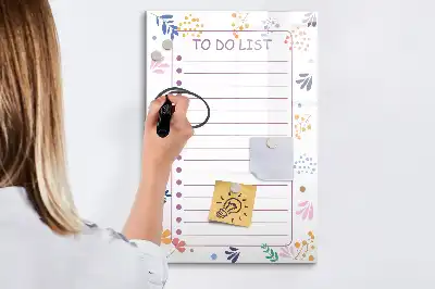 Magnetická kresliaca tabuľa so zoznamom úloh