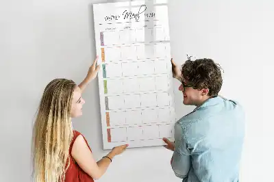 Magnetická kresliaca tabuľa týždenný plán jedál