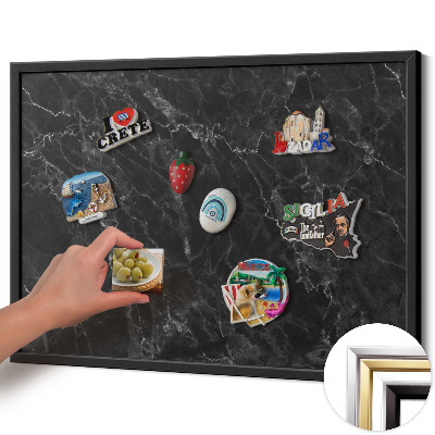 Magnetická tabuľa s čiernym rámom Elegantný čierny mramor