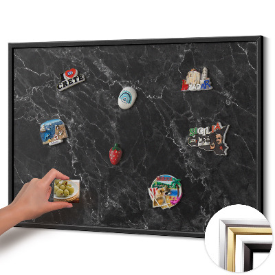Magnetická tabuľa s čiernym rámom Elegantný čierny mramor