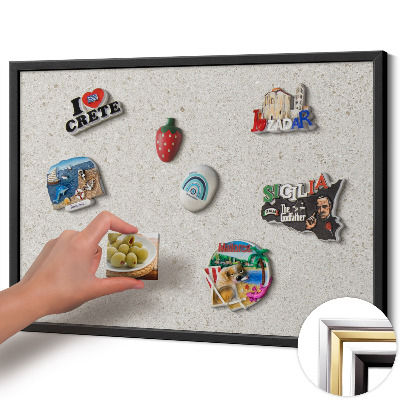 Magnetická tabuľa s čiernym rámom Svetlý kameninový materiál