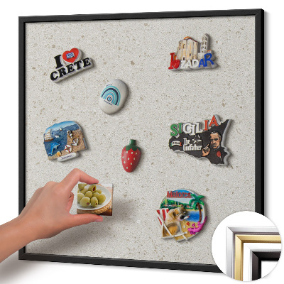 Magnetická tabuľa s čiernym rámom Svetlý kameninový materiál