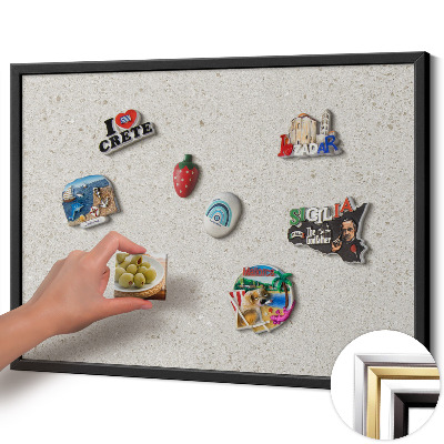 Magnetická tabuľa s čiernym rámom Svetlý kameninový materiál