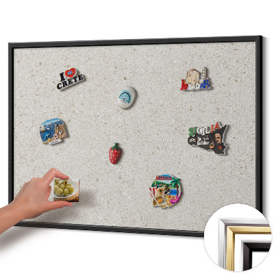Magnetická tabuľa s čiernym rámom Svetlý kameninový materiál
