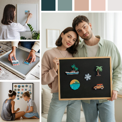 Závesná tabuľa na magnetky Mätová farba