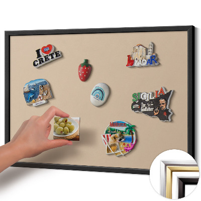 Magnetická tabuľa s čiernym rámom Béžová farba