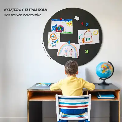 Plechová tabuľa na magnetky okrúhla v čiernej farbe