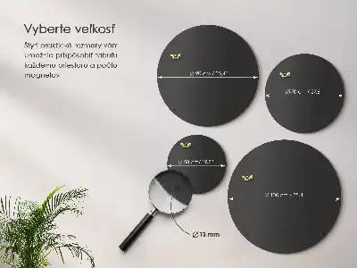 Plechová tabuľa na magnetky okrúhla v čiernej farbe