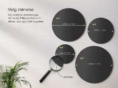 Plechová tabuľa na magnetky okrúhla v čiernej farbe