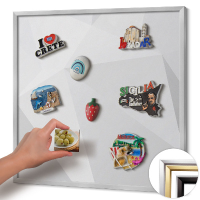 Magnetická tabuľa so strieborným rámom Geometrické 3D pozadie