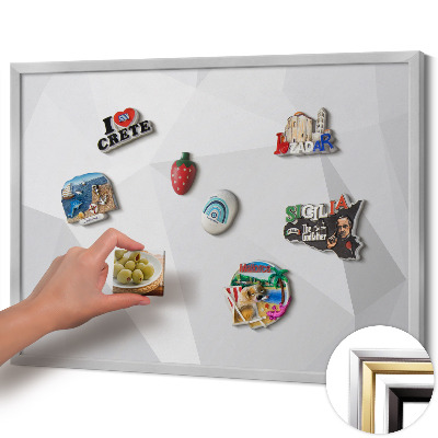 Magnetická tabuľa so strieborným rámom Geometrické 3D pozadie